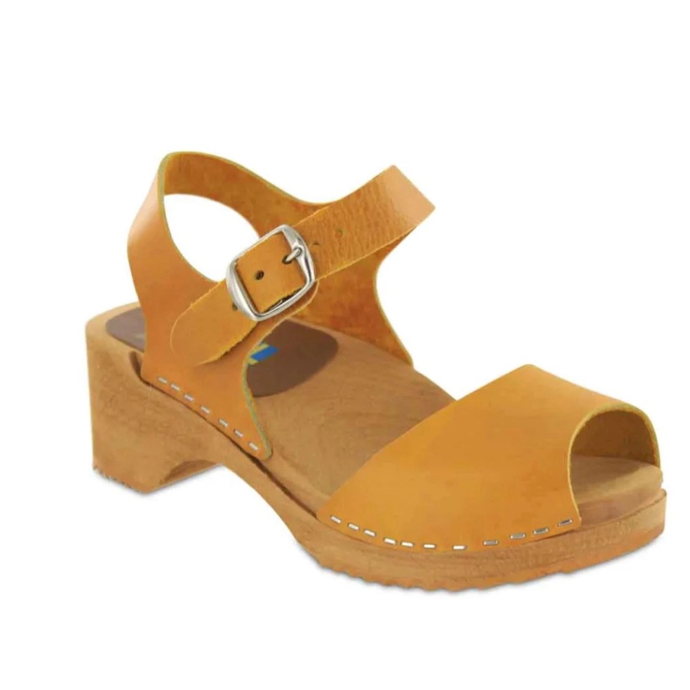 MIA Clog Peep Toe Anja Mustard Size 37